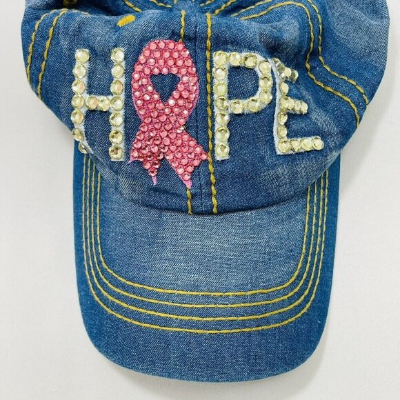 Hat Republic Hope Breast Cancer Baseball Cap Trucker Embroidery Pink Ribbon Stud - Picture 11 of 12
